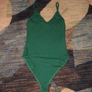 Green forever 21 v-neck bodysuit